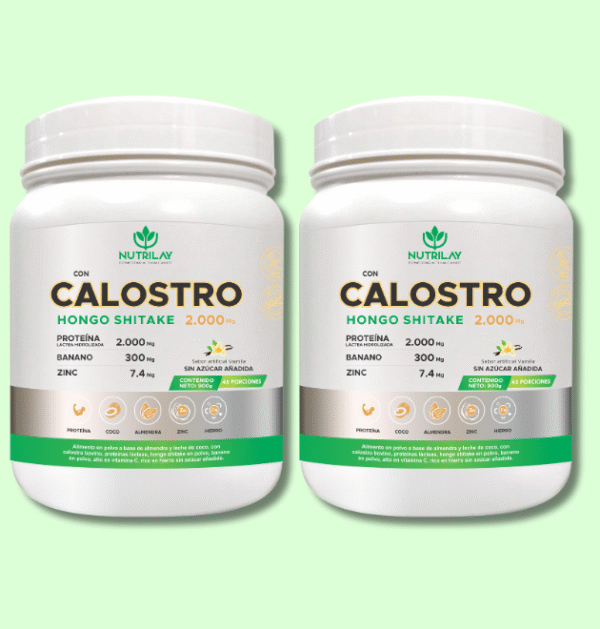 2 CALOSTRO NUTRILAY COMBO x 2 unidades Calostro + Shiitake x 900gr